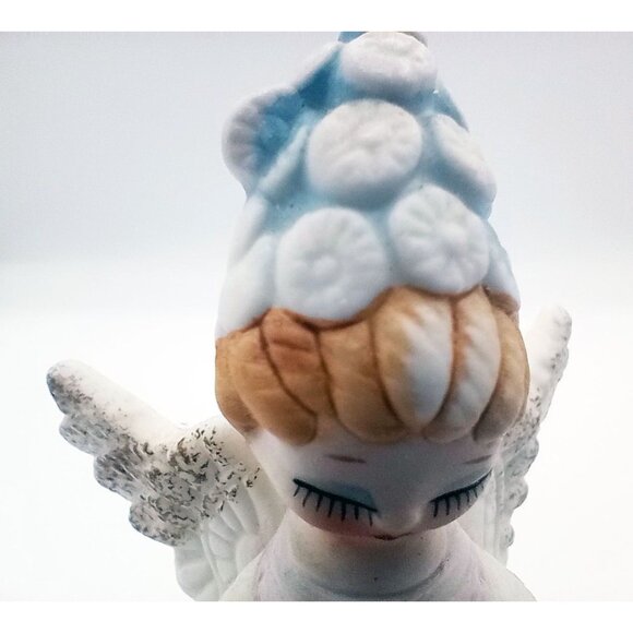 Bell Lefton China Hand Painted Praying Angel 4 Inch Porcelain Vintage Christmas - Picture 9 of 14